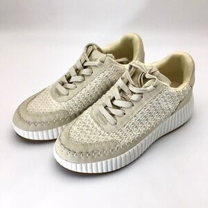 Dolce‎ Vita Women's Dolen Frida Lace Up Platform Sneakers Woven Shoes Size 7.5